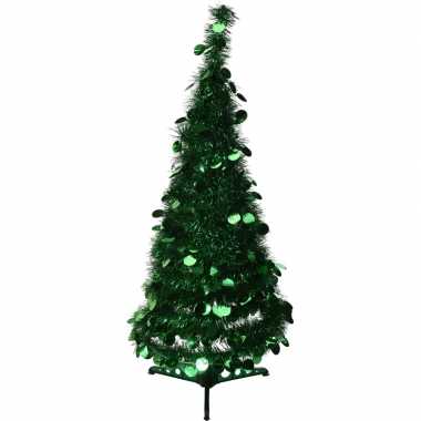 Goedkope kunst kerstboom 90 cm lametta grote pailletten